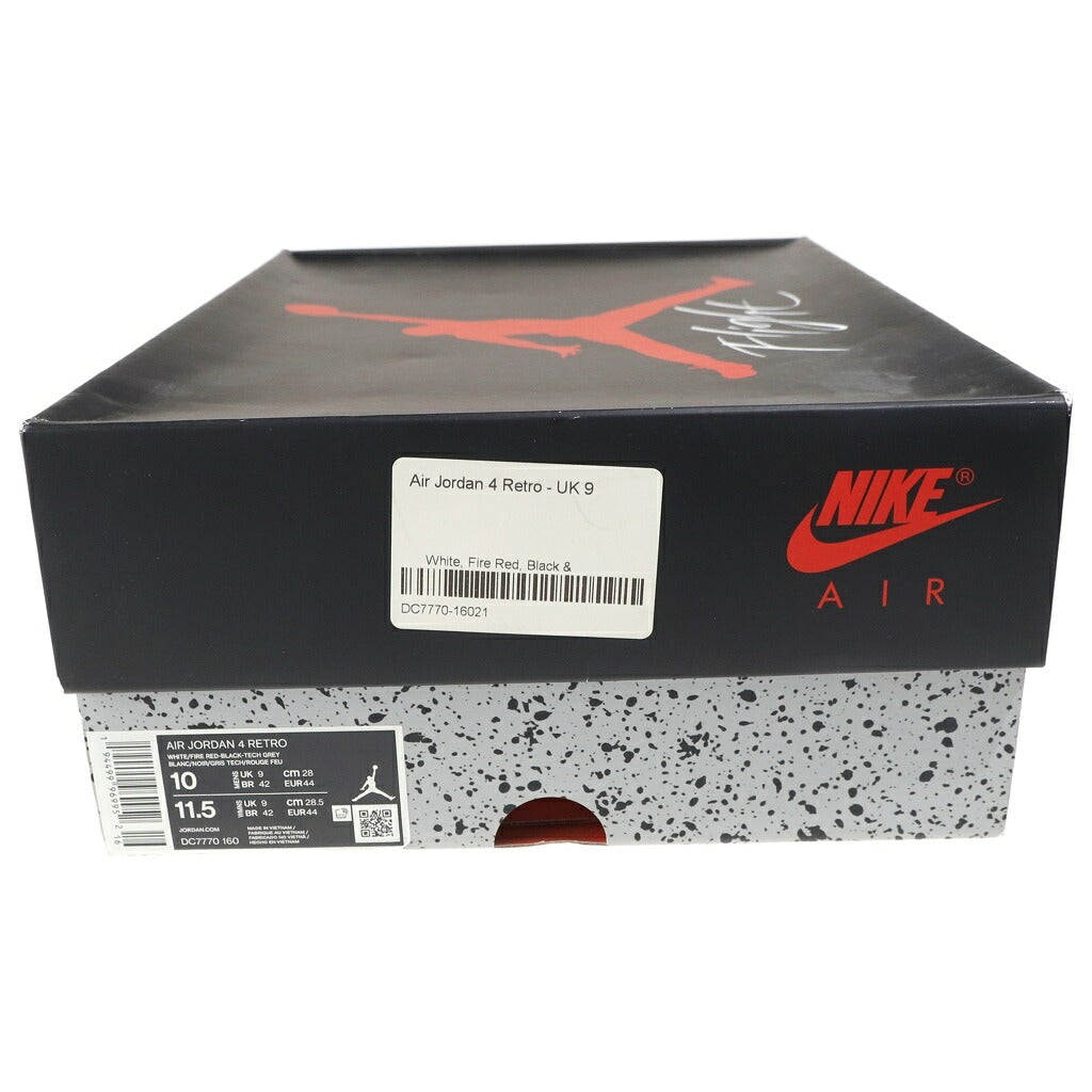 NIKE(ナイキ) AIR JORDAN 4 RETRO OG FIRE RED エアジョーダン4 レトロ ファイヤーレッド ハイカットスニーカー ホワイト/レッド US10/28cm DC7770-160