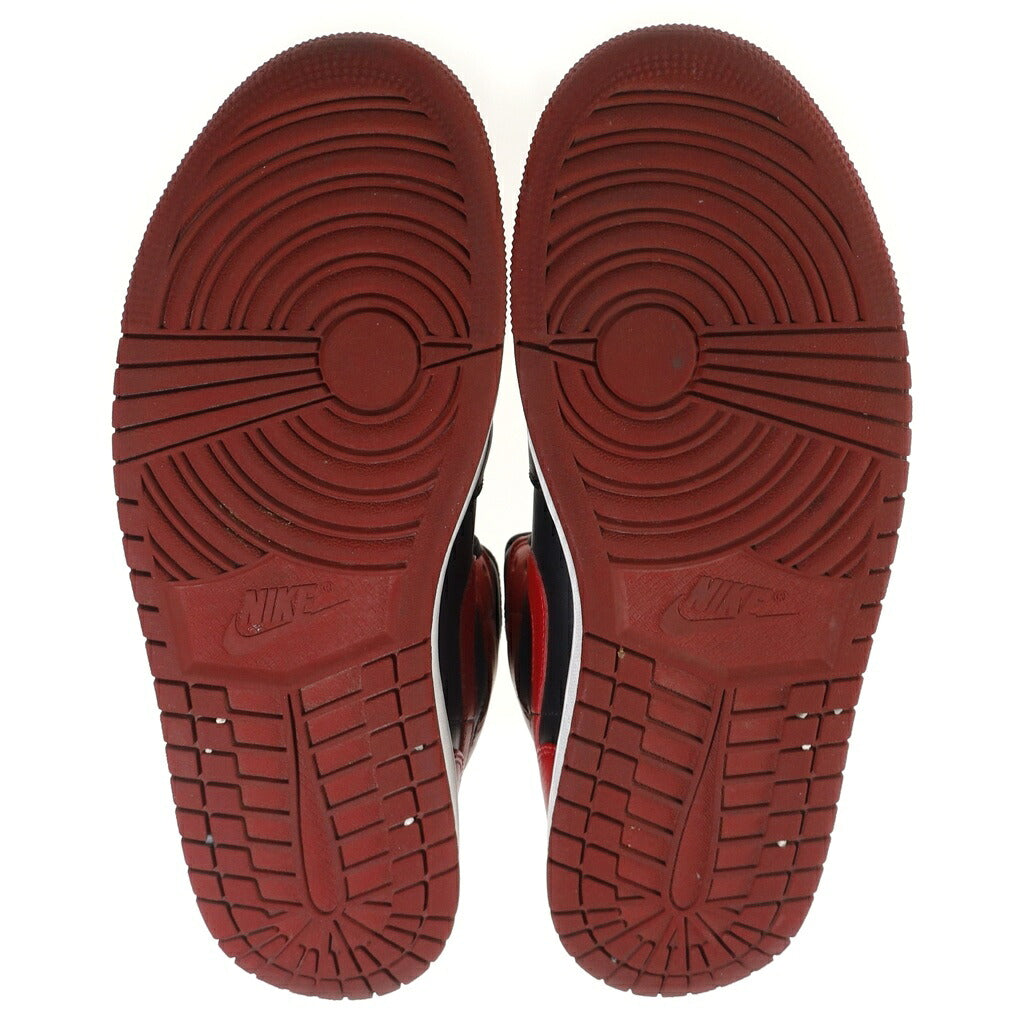 NIKE(ナイキ) AIR JORDAN 1 MID BREAD エアジョーダン1 ブレッド レザーミッドカットスニーカー ブラック/レッド US9.5/27.5cm 554724-074