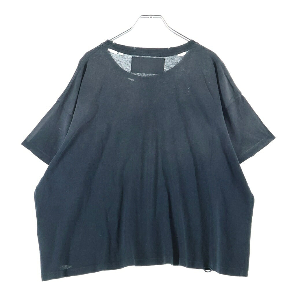 Paly Hollywood(パリーハリウッド) Core Logo Tee コアロゴTシャツ ロゴプリントダメージ加工クルーネック半袖Tシャツ ブラック