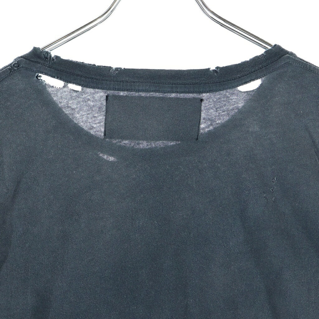 Paly Hollywood(パリーハリウッド) Core Logo Tee コアロゴTシャツ ロゴプリントダメージ加工クルーネック半袖Tシャツ ブラック