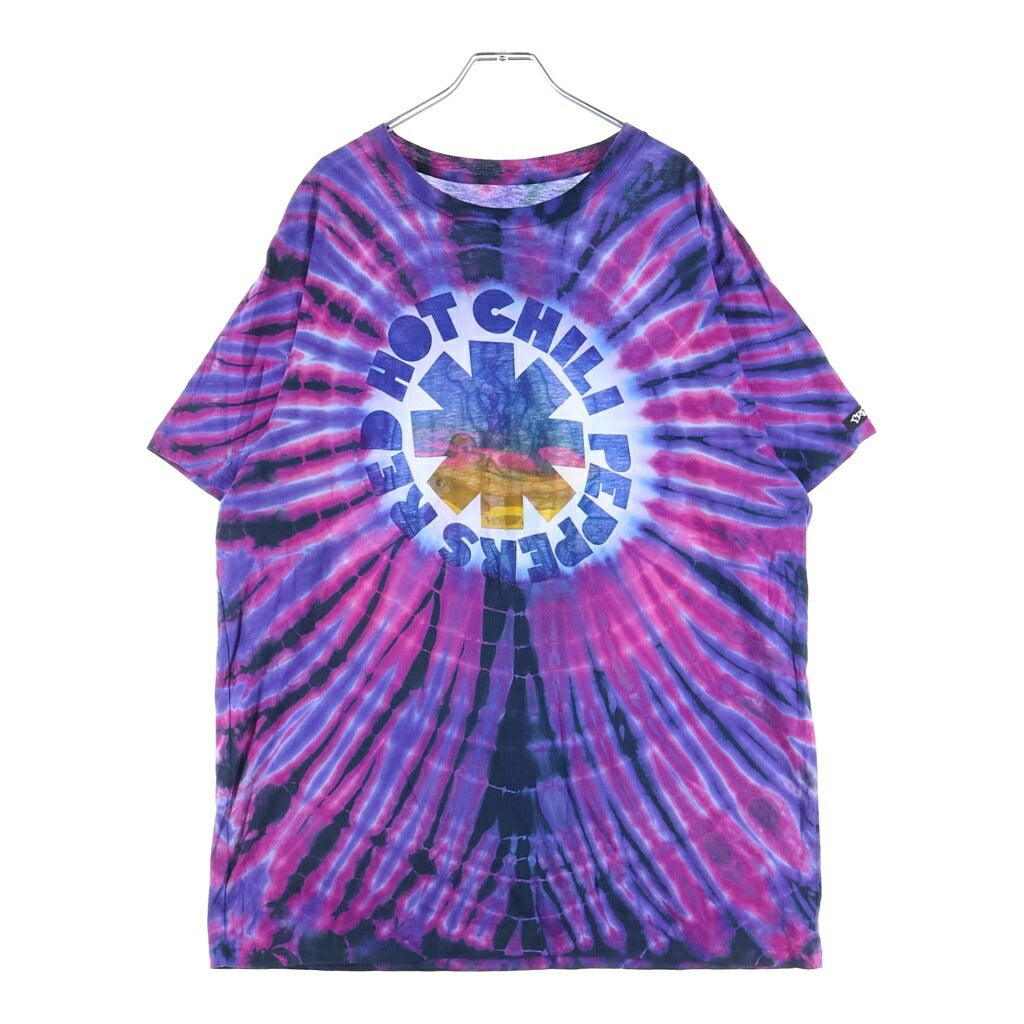 NO BRAND(ノーブランド) RED HOT CHILI PEPPERS × FREAKTOPIA TIE DYE T-SHIRT レッドホットチリペッパー フリークトピア タイダイ染め クルーネック半袖カットソーTシャツ マルチカラー