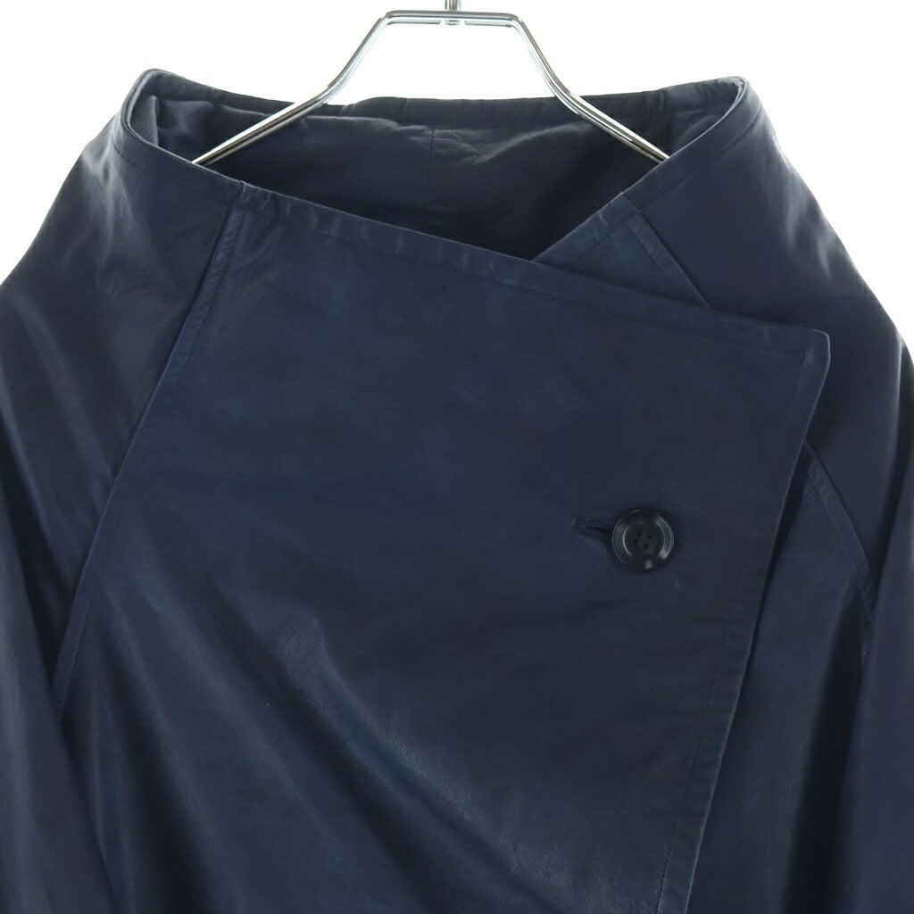 Y's(ワイズ) Indigo Mud Dyed Leather Jacket インディゴ マッド ダイド レザージャケット レディース ネイビー YR-J17-728