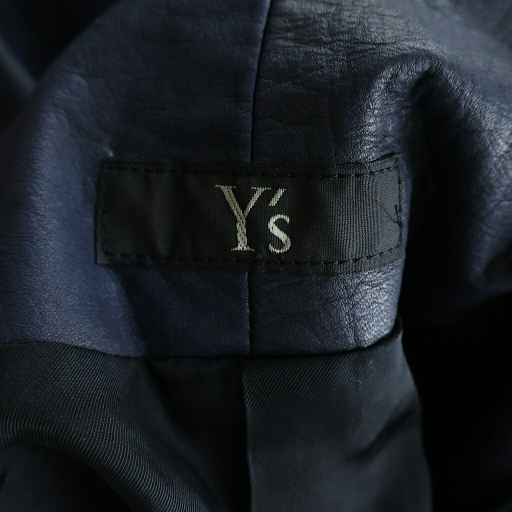 Y's(ワイズ) Indigo Mud Dyed Leather Jacket インディゴ マッド ダイド レザージャケット レディース ネイビー YR-J17-728