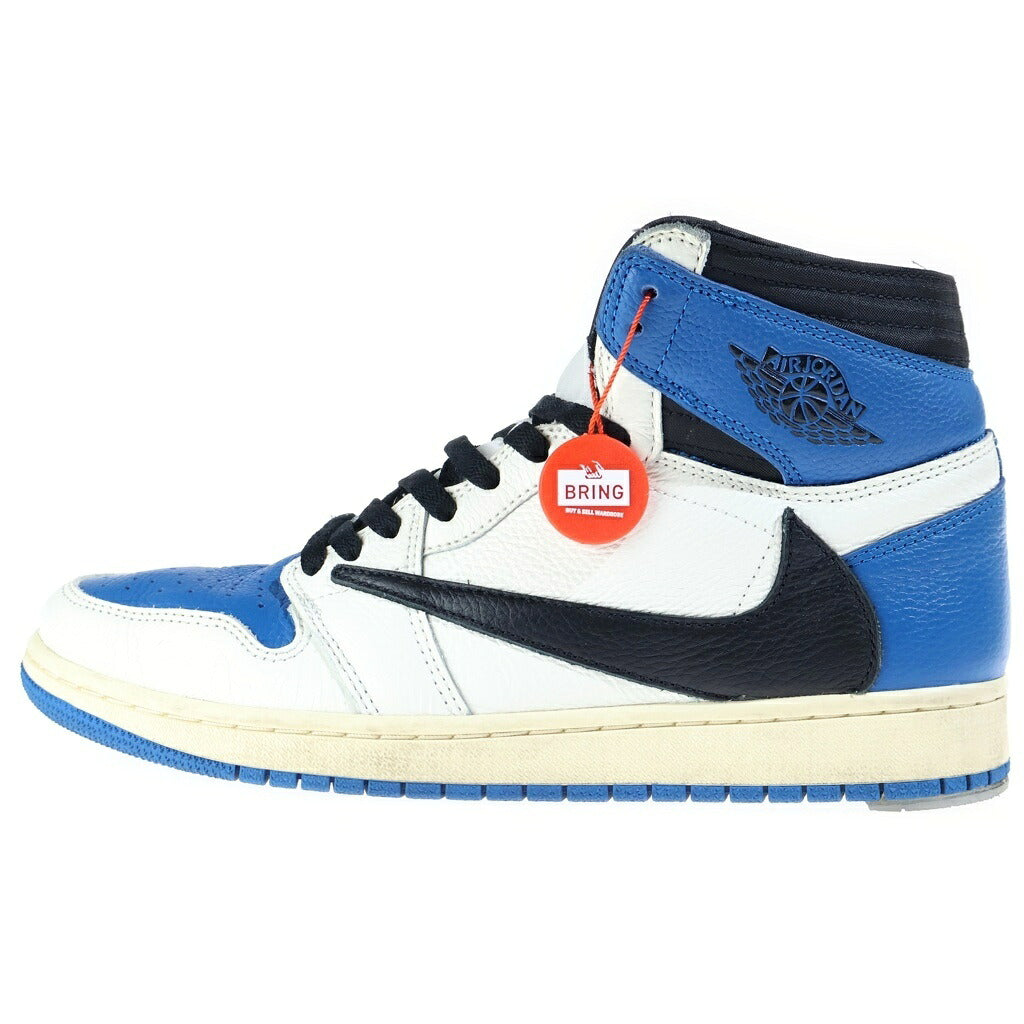 NIKE(ナイキ) ×TRAVIS SCOTT ×FRAGMENT DESIGN AIR JORDAN1 RETRO HIGH OG SP エアジョーダン1 ハイカットスニーカー US9.5/27.5cm ホワイト/ブラック DH3227-105