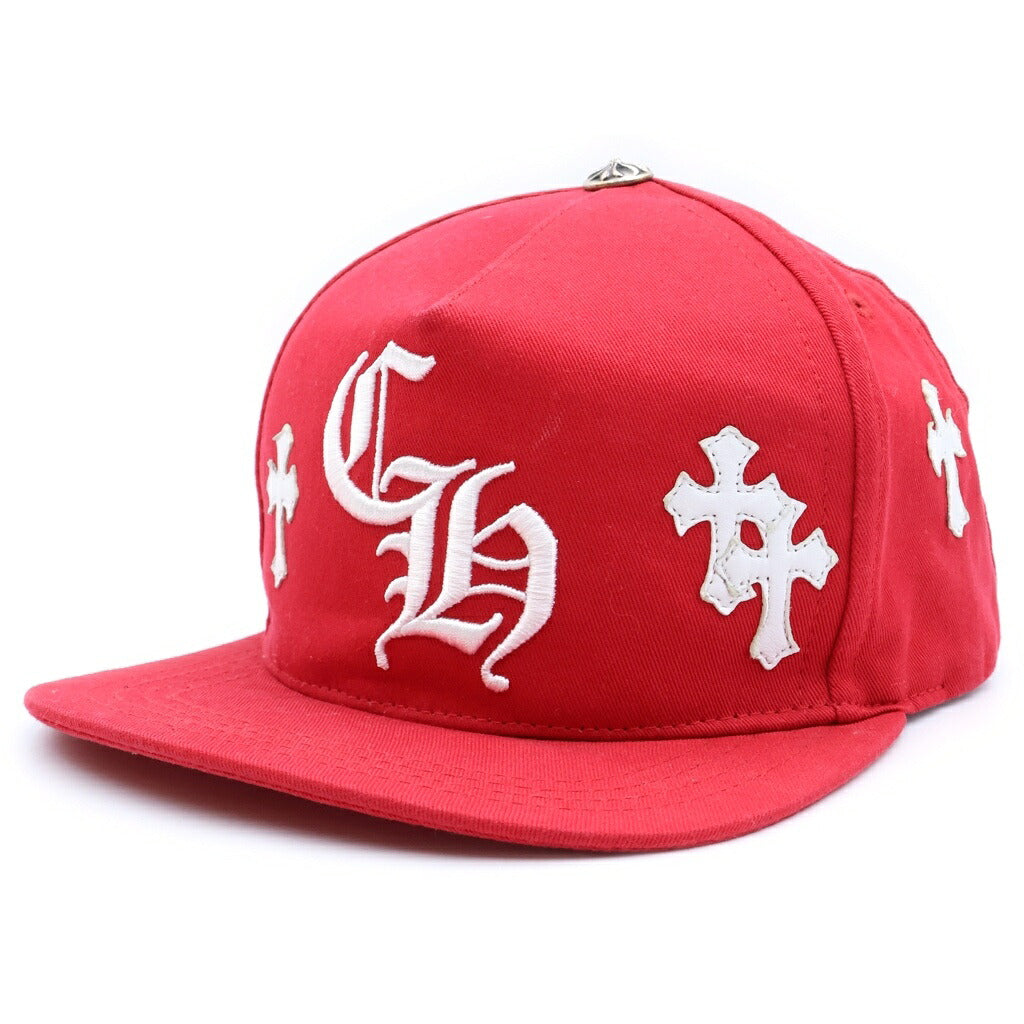 CHROME HEARTS(クロムハーツ) Cemetery Cross Patch Trucker Cap セメタリークロスパッチ トラッカーキャップ 帽子 レッド/ホワイト