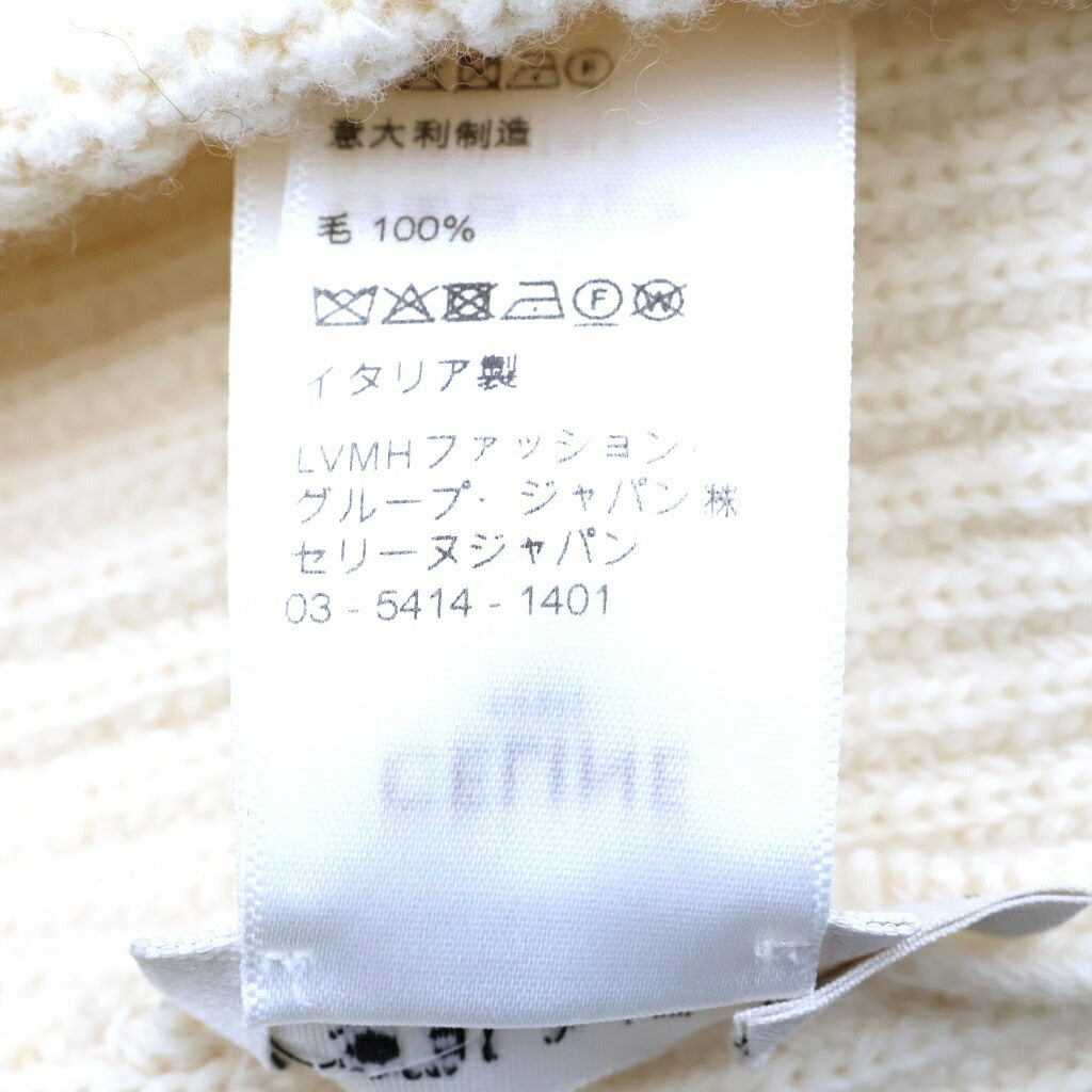 CELINE(セリーヌ) スタッズロゴ ビーニー ニット帽 ホワイト 2A42W536Q