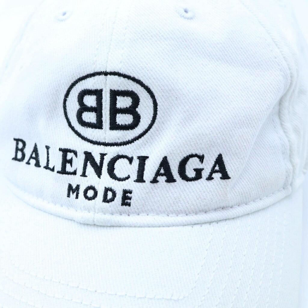 BALENCIAGA(バレンシアガ) BBロゴ MODE ベースボールキャップ 帽子 ホワイト