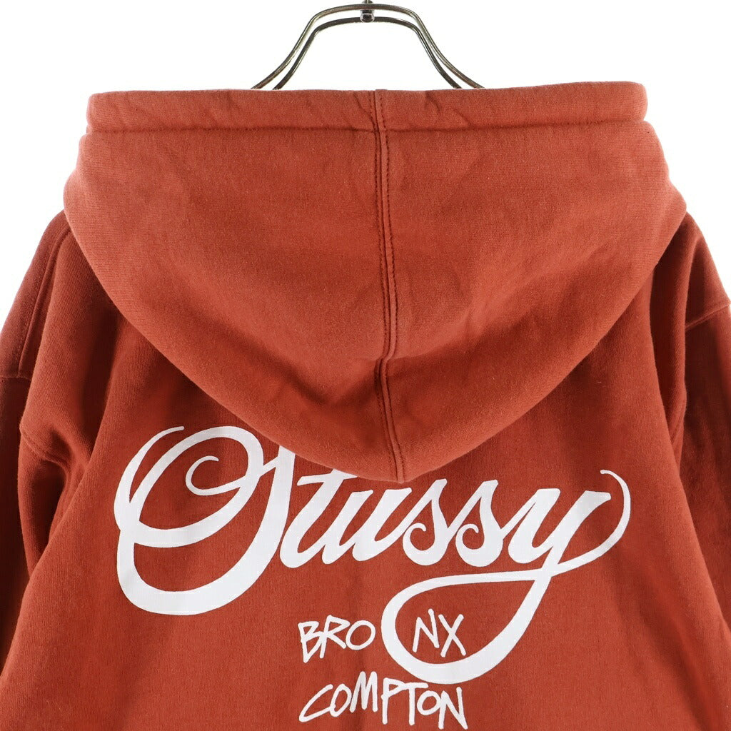 STUSSY(ステューシー) World Tour Hoodie ワールドツアー 両面プリント プルオーバーフーディー パーカー レッド