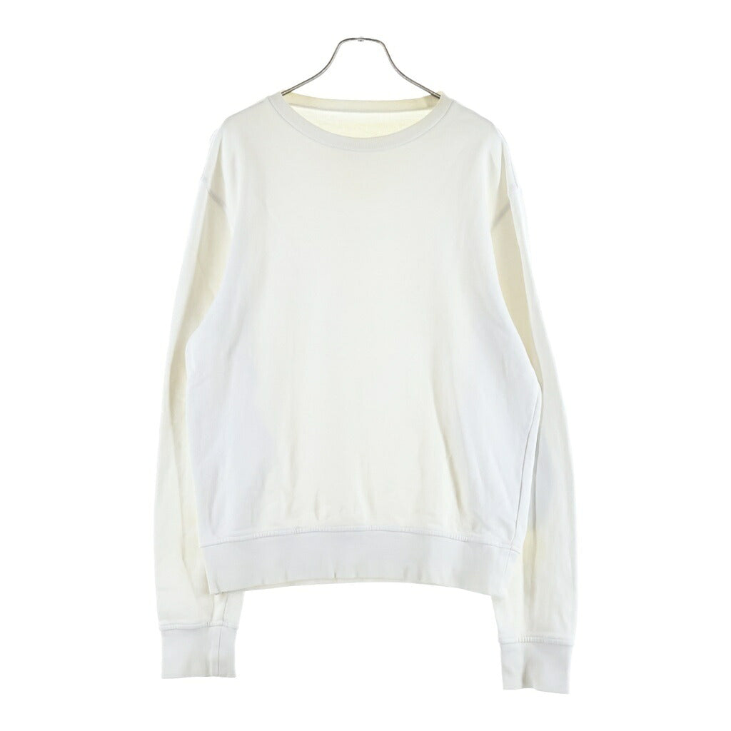 Maison Margiela(メゾンマルジェラ) 18AW ELBOW PATCHED CREW SWEAT SHIRT レザーエルボーパッチ スウェット トレーナー ホワイト S50GU0074