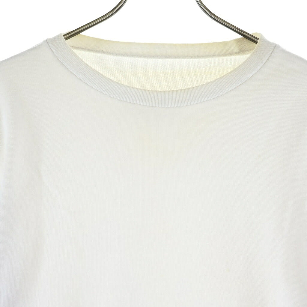 Maison Margiela(メゾンマルジェラ) 18AW ELBOW PATCHED CREW SWEAT SHIRT レザーエルボーパッチ スウェット トレーナー ホワイト S50GU0074