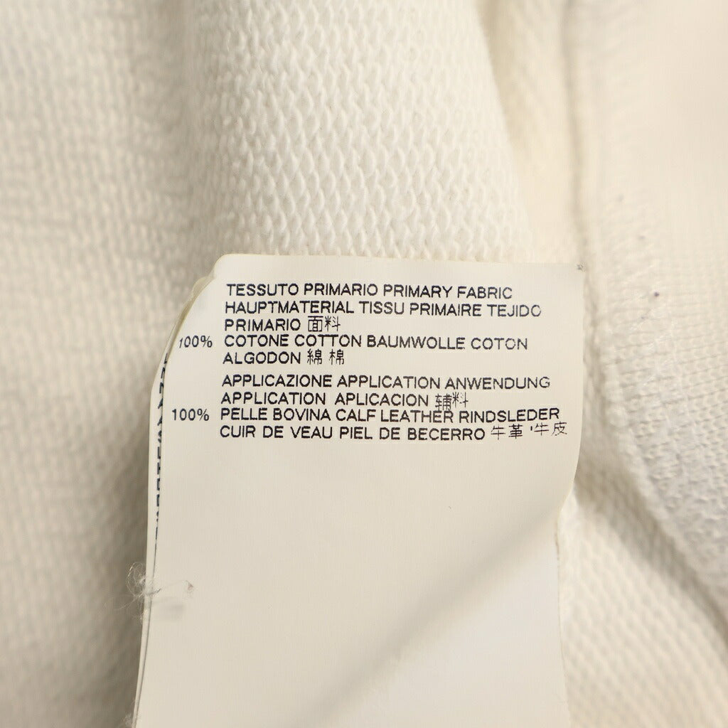 Maison Margiela(メゾンマルジェラ) 18AW ELBOW PATCHED CREW SWEAT SHIRT レザーエルボーパッチ スウェット トレーナー ホワイト S50GU0074
