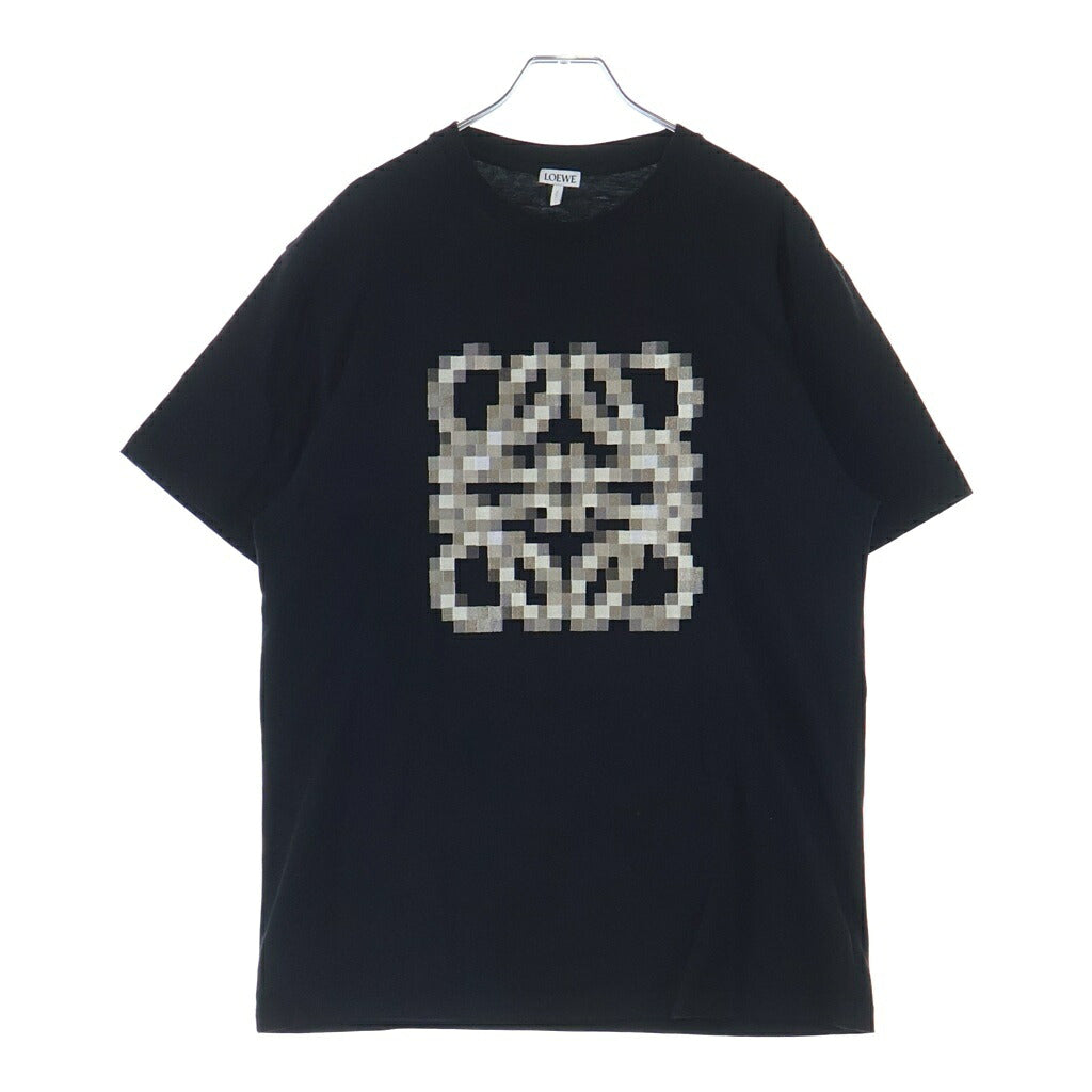 LOEWE(ロエベ) PIXELATED ANAGRAM LOGO ピクセレイテッド アナグラムパズルロゴ クルーネック半袖カットソーTシャツ ブラック H526Y22XAD