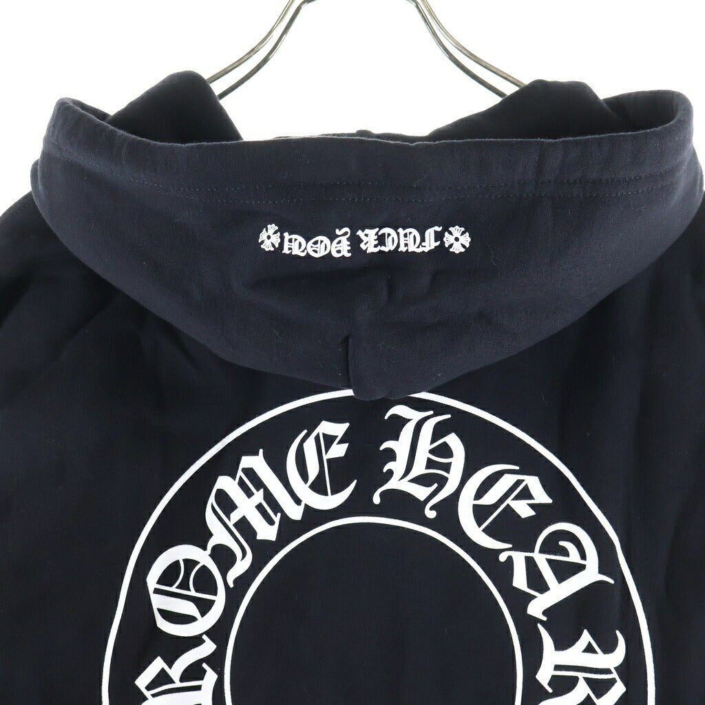CHROME HEARTS(クロムハーツ) THRML HD ZIP 裏地サーマル 袖フローラル バックホースシュー ジップパーカー ブラック