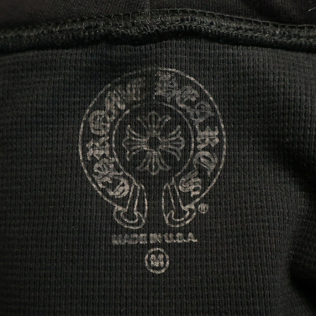 CHROME HEARTS(クロムハーツ) THRML HD ZIP 裏地サーマル 袖フローラル バックホースシュー ジップパーカー ブラック
