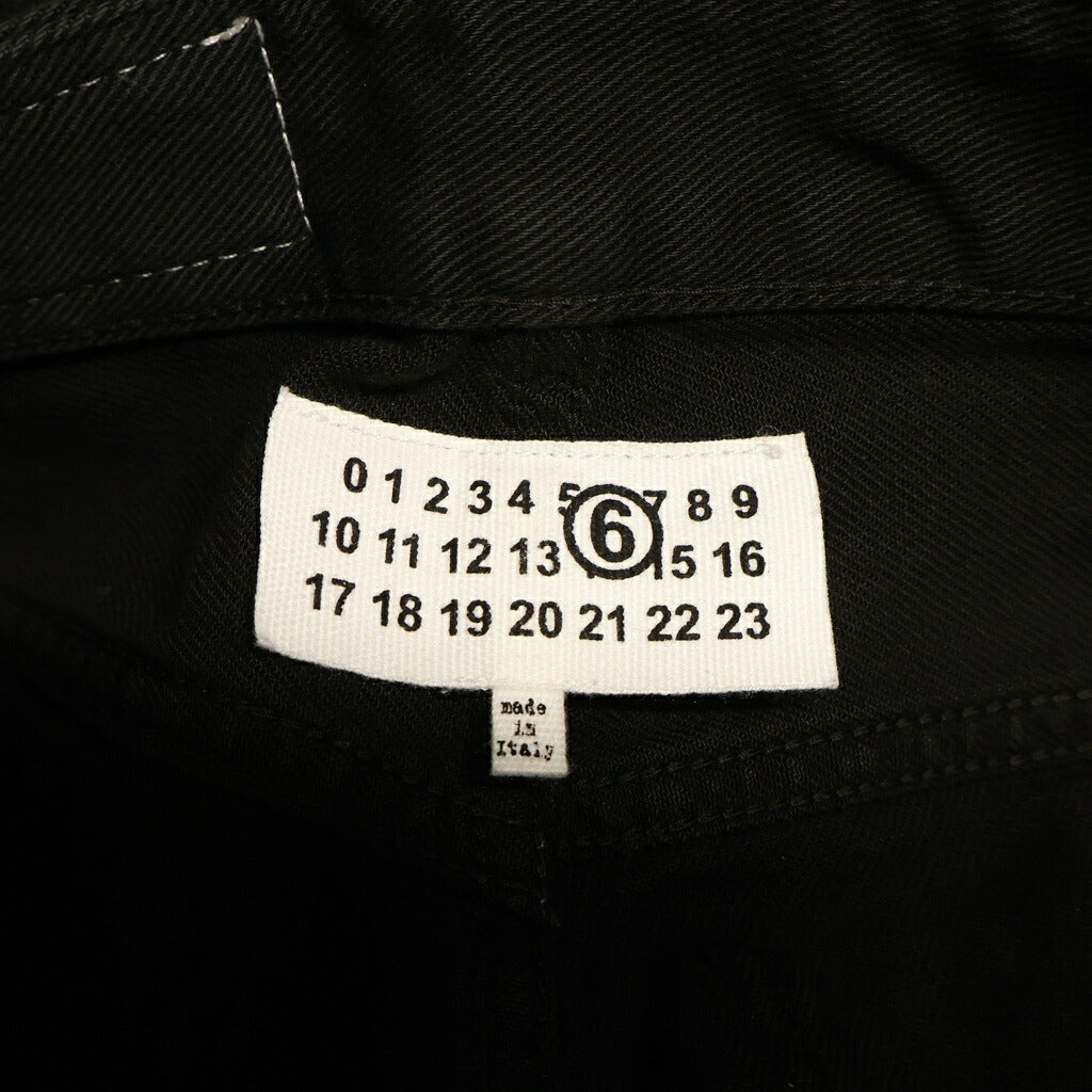 MM6 Maison Margiela(エムエムシックスメゾンマルジェラ) サイドライン ジップフライ ワイドデニムハーフパンツ ブラック S62MU0027