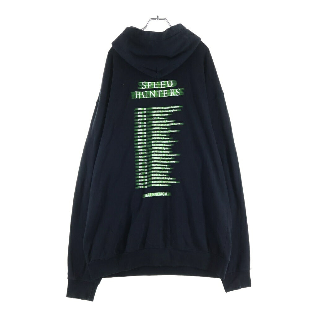 BALENCIAGA(バレンシアガ) Speedhunters Print Pullover Hoodie スピードハンターズ プルオーバー パーカー ブラック/グリーン 559523 TDV38
