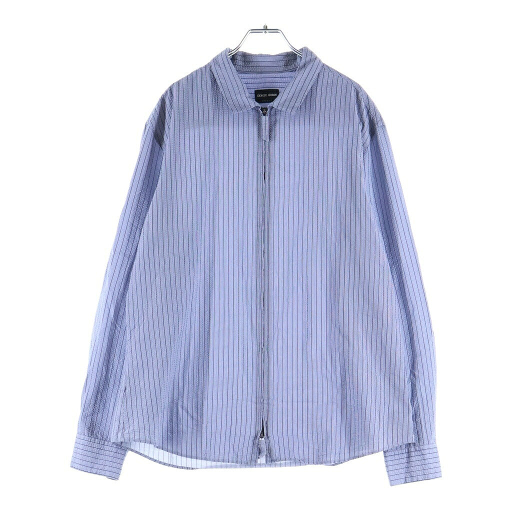GIORGIO ARMANI(ジョルジオアルマーニ) ジップアップシャツ ストライプシャツ ブルー 8WGCCZ5H T04WF