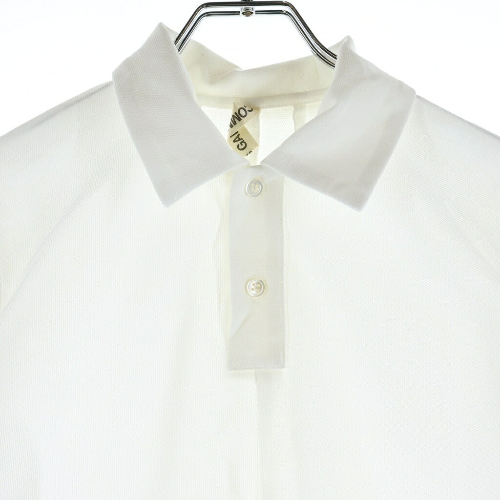 COMME des GARCONS(コムデギャルソン) フロントフリルデザイン セーラーカラー 半袖シャツ ホワイト