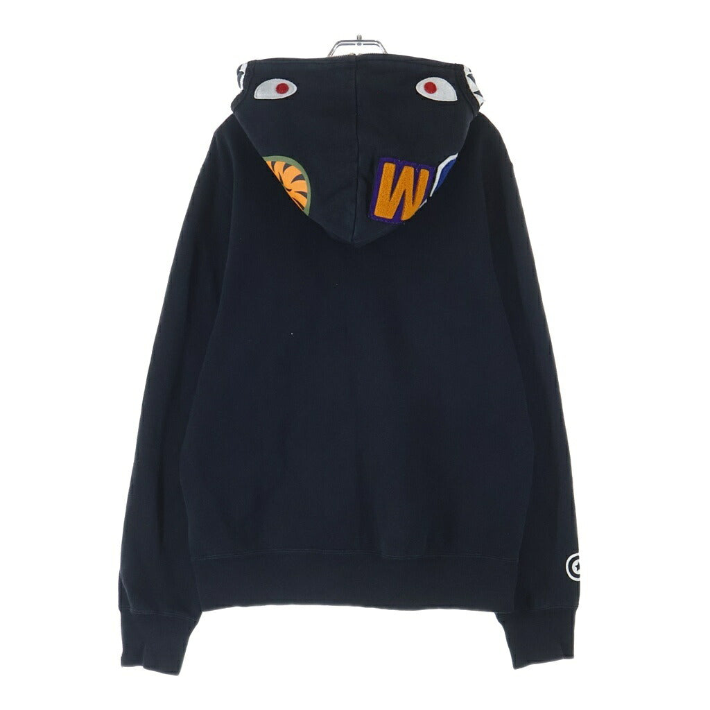 A BATHING APE(アベイシングエイプ) Shark Full Zip Hoodie シャークフルジップ フーディー パーカー ブラック