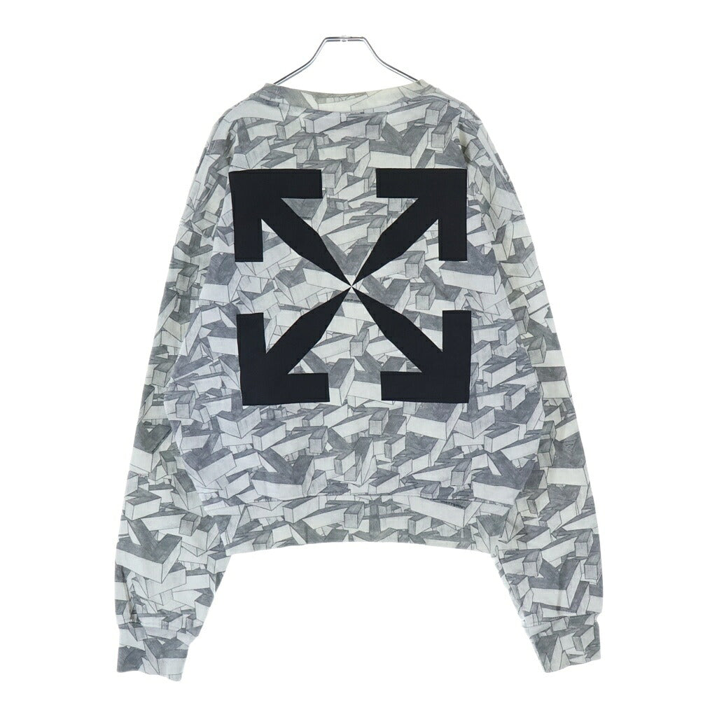OFF-WHITE(オフホワイト) バックアロープリント長袖カットソー ロンT グレー OMBA035R20E30033