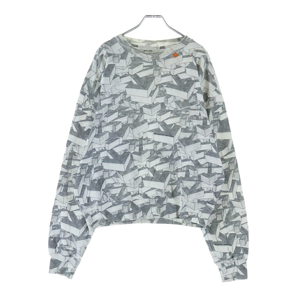 OFF-WHITE(オフホワイト) バックアロープリント長袖カットソー ロンT グレー OMBA035R20E30033