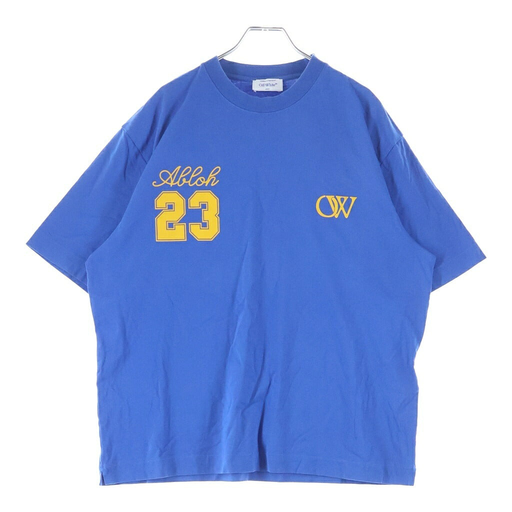 OFF-WHITE(オフホワイト) 24SS ロゴプリントクルーネック半袖Tシャツ カットソー ブルー OMAA120S24JER008