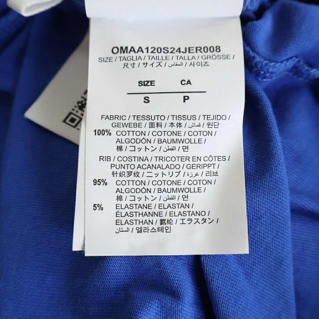 OFF-WHITE(オフホワイト) 24SS ロゴプリントクルーネック半袖Tシャツ カットソー ブルー OMAA120S24JER008