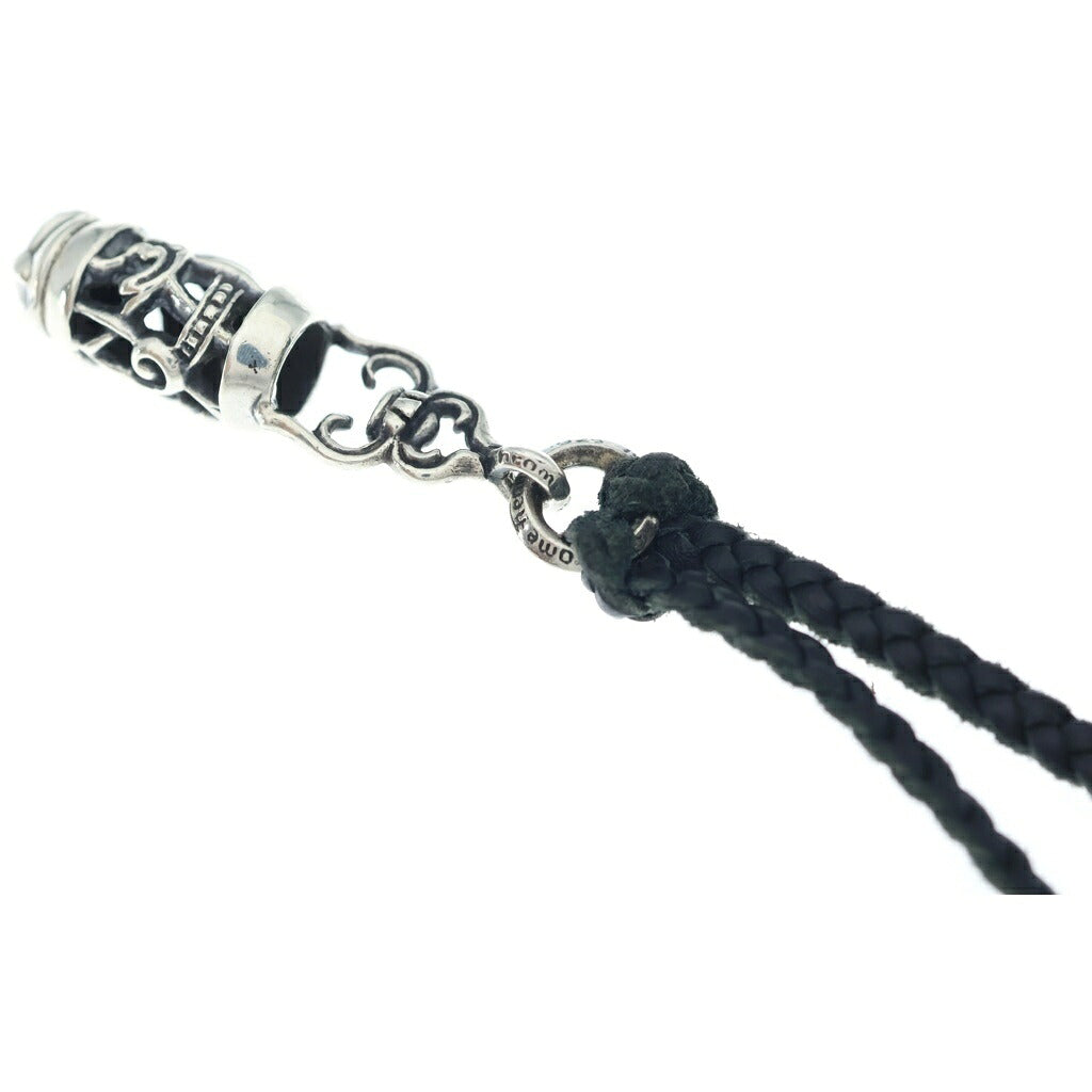 CHROME HEARTS(クロムハーツ) CELTIC ROLLER LEATHER BRAID ケルティック ローラー ペンダント レザーブレード ネックレス シルバー