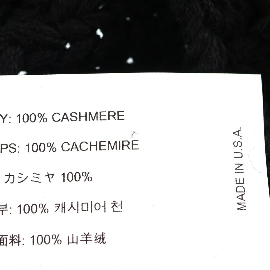 CHROME HEARTS(クロムハーツ) クロスボールボタン付き カシミヤニット ベレー帽 帽子 ブラック/シルバー