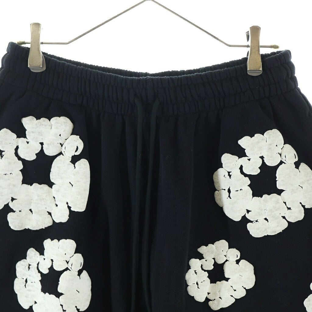 READY MADE(レディメイド) x DENIM TEARS COTTON WREATH SWEAT SHORTS デニムティアーズ フラワープリント スウェットハーフパンツ ブラック RE-DT-BK-00-00-17