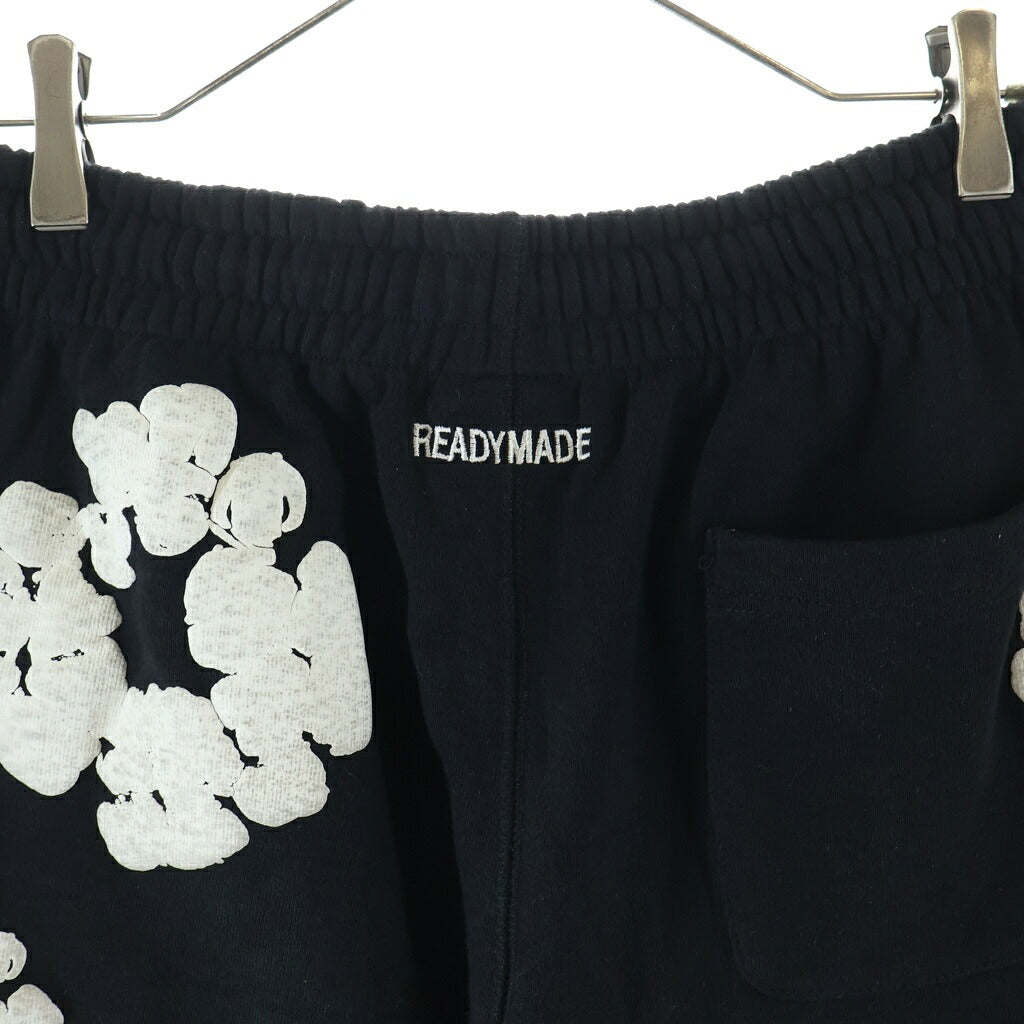 READY MADE(レディメイド) x DENIM TEARS COTTON WREATH SWEAT SHORTS デニムティアーズ フラワープリント スウェットハーフパンツ ブラック RE-DT-BK-00-00-17