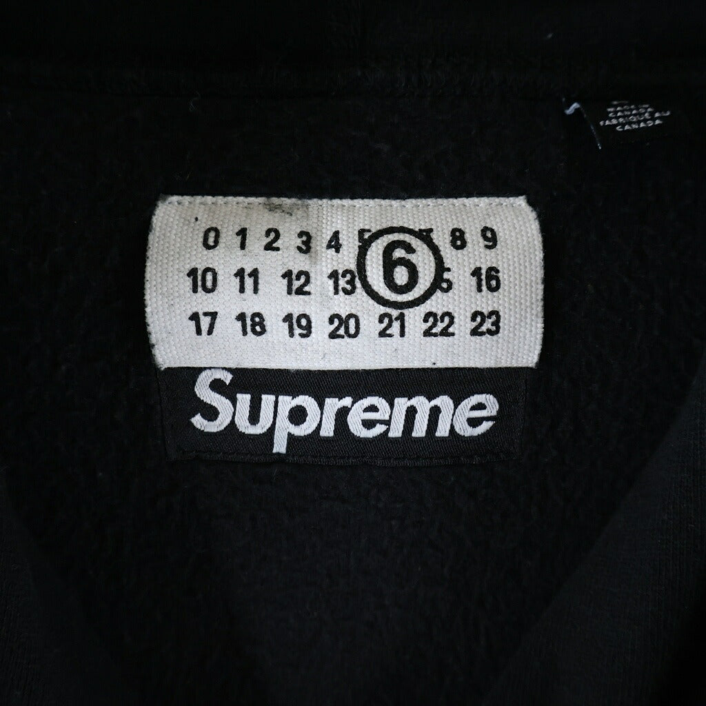 SUPREME(シュプリーム) 24SS ×MM6 Foil Box Logo Hooded Sweatshirt フォイル ボックスロゴ プルオーバーパーカー ブラック