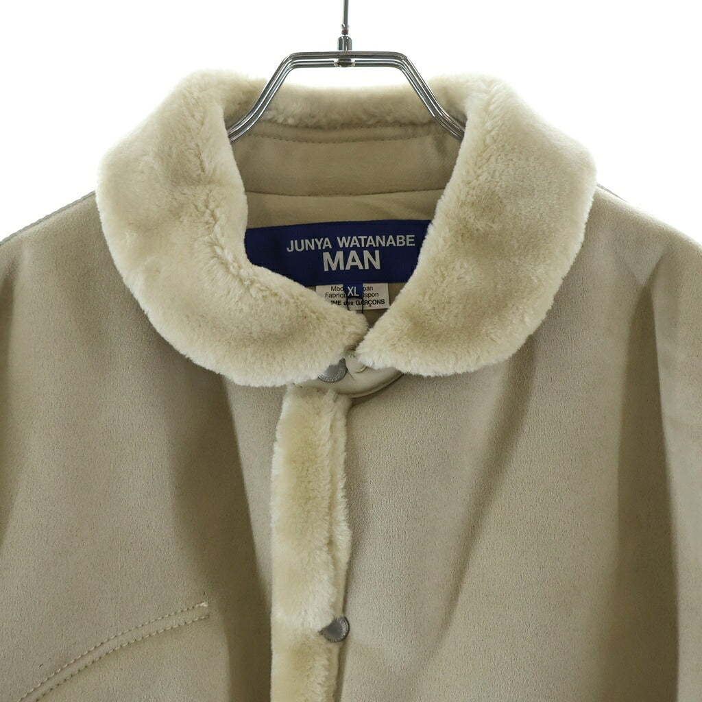 JUNYA WATANABE COMME des GARCONS(ジュンヤワタナベ コムデギャルソン) 25AW エステルボアムートンレザージャケット アイボリー WP-J025