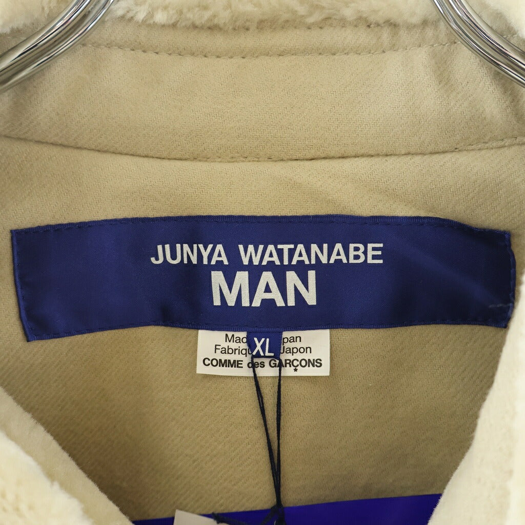 JUNYA WATANABE COMME des GARCONS(ジュンヤワタナベ コムデギャルソン) 25AW エステルボアムートンレザージャケット アイボリー WP-J025