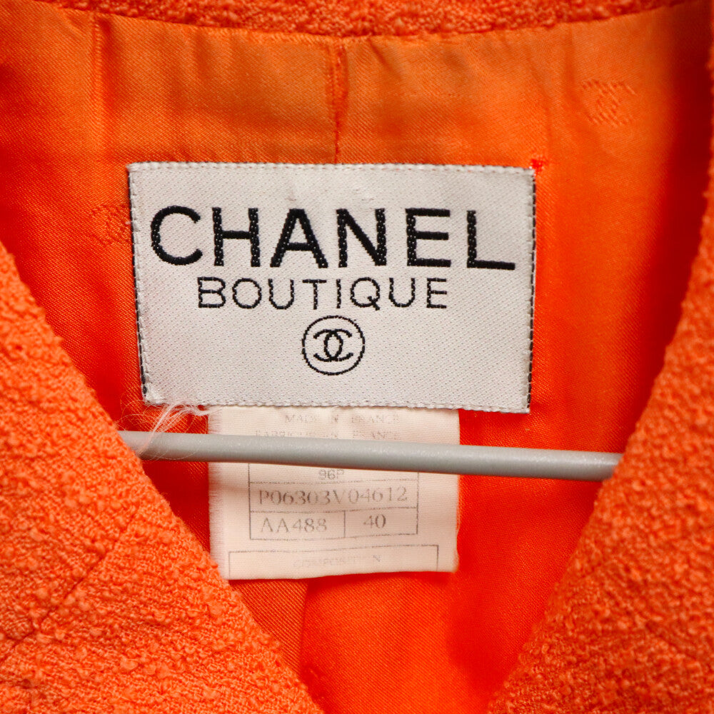 CHANEL(シャネル) グリポアボタン ツイード ダブルジャケット P06303V04612 オレンジ