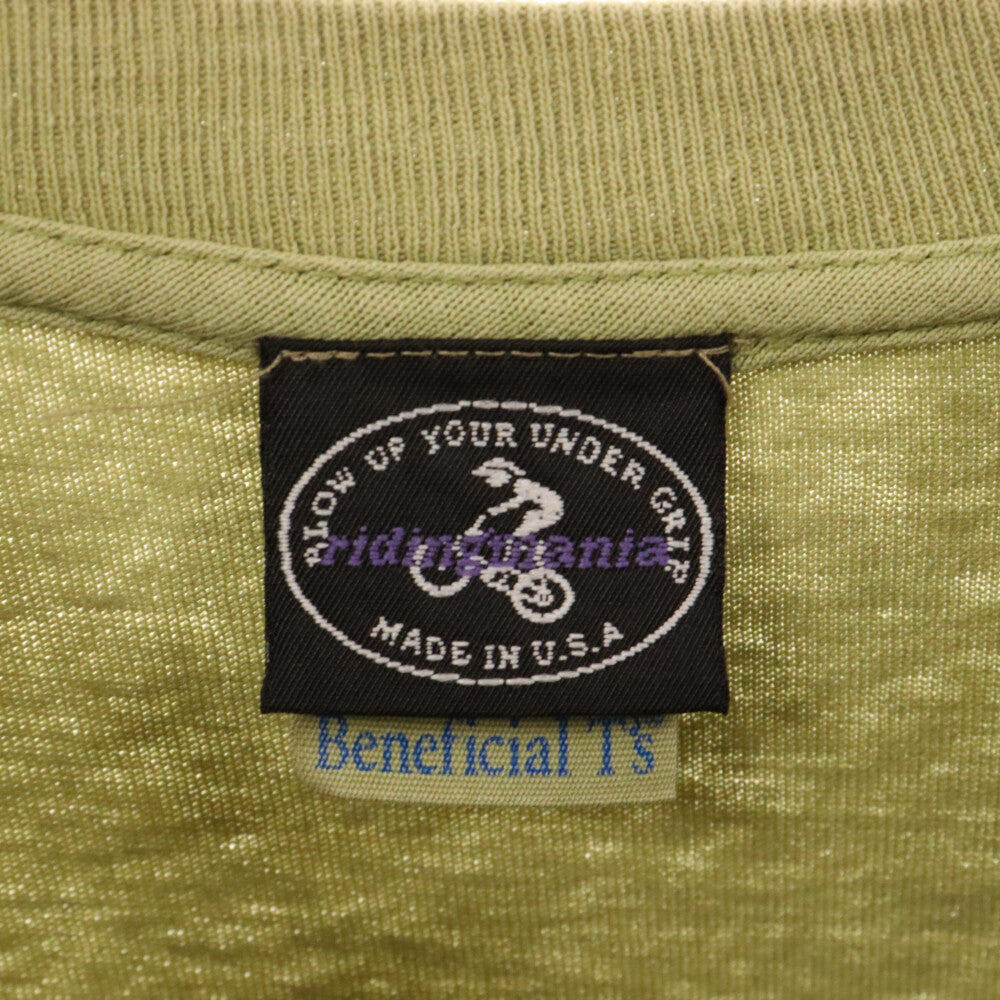 VINTAGE(ヴィンテージ) 00s KHK Ridingmania playstation フロントプリント クルーネック半袖Tシャツ カーキ