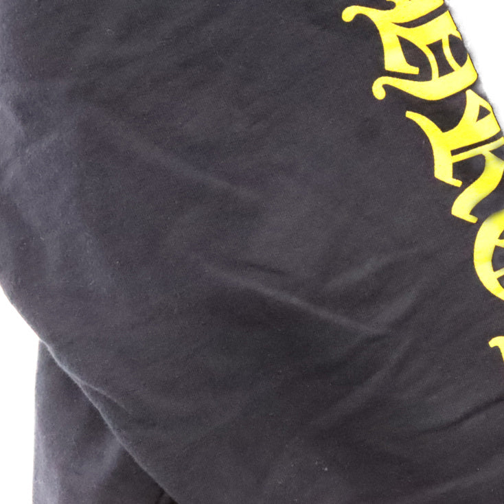 CHROME HEARTS(クロムハーツ) Yellow Sleeve Logo Pullover Hoodie オンライン限定 イエロースリーブロゴプルオーバーフーディ パーカー ネイビー/イエロー