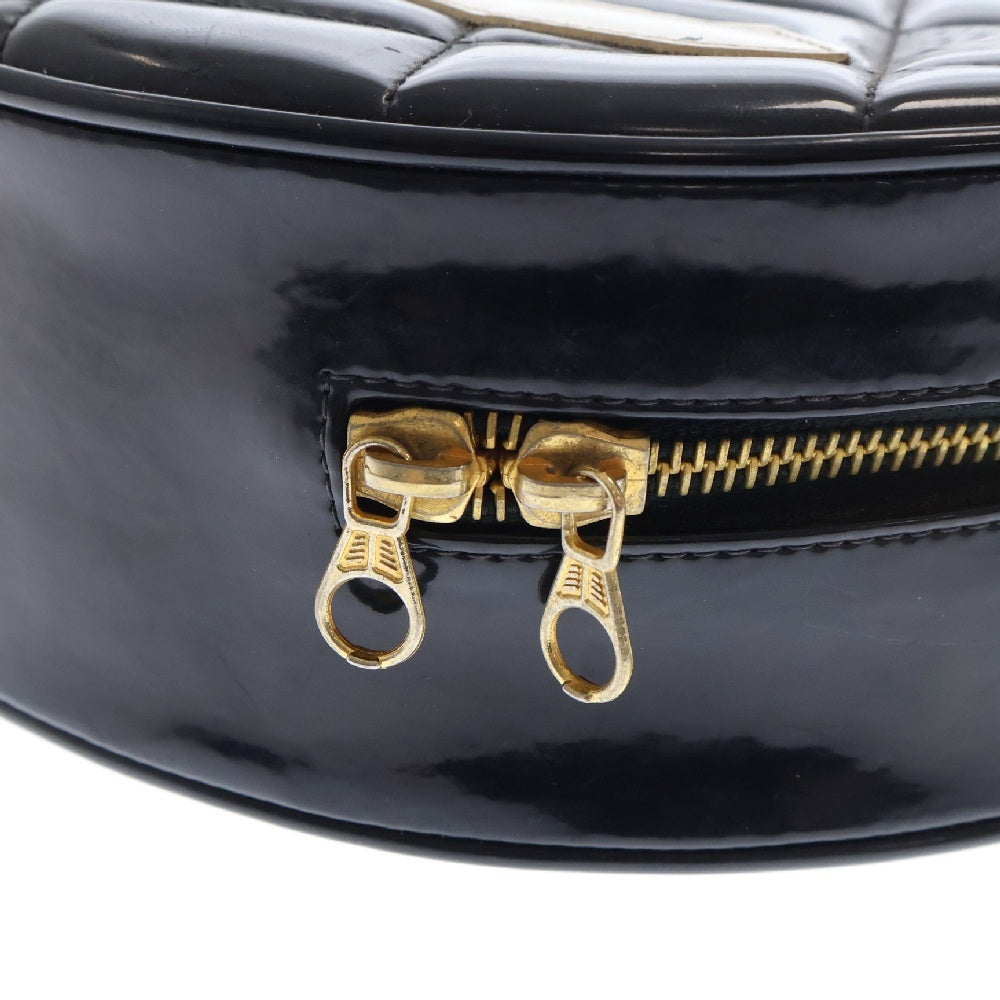 CHANEL(シャネル) ココマーク パテントレザー ラウンドバニティ ハンドバッグ ブラック