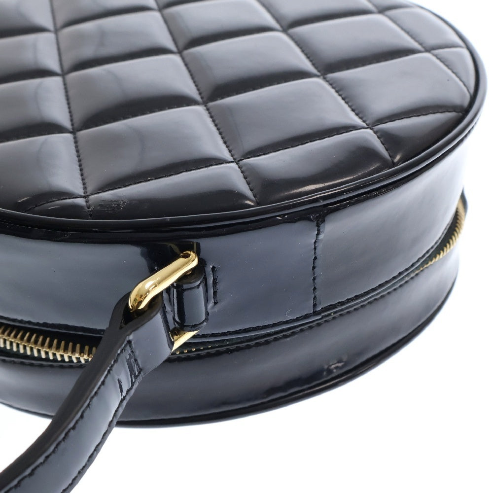 CHANEL(シャネル) ココマーク パテントレザー ラウンドバニティ ハンドバッグ ブラック