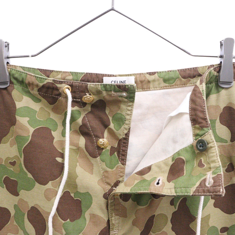 CELINE(セリーヌ) 22AW Cargo Pants ボタンフライ コットン カモフラージュ カーゴパンツ 2Z167629M マルチ レディース