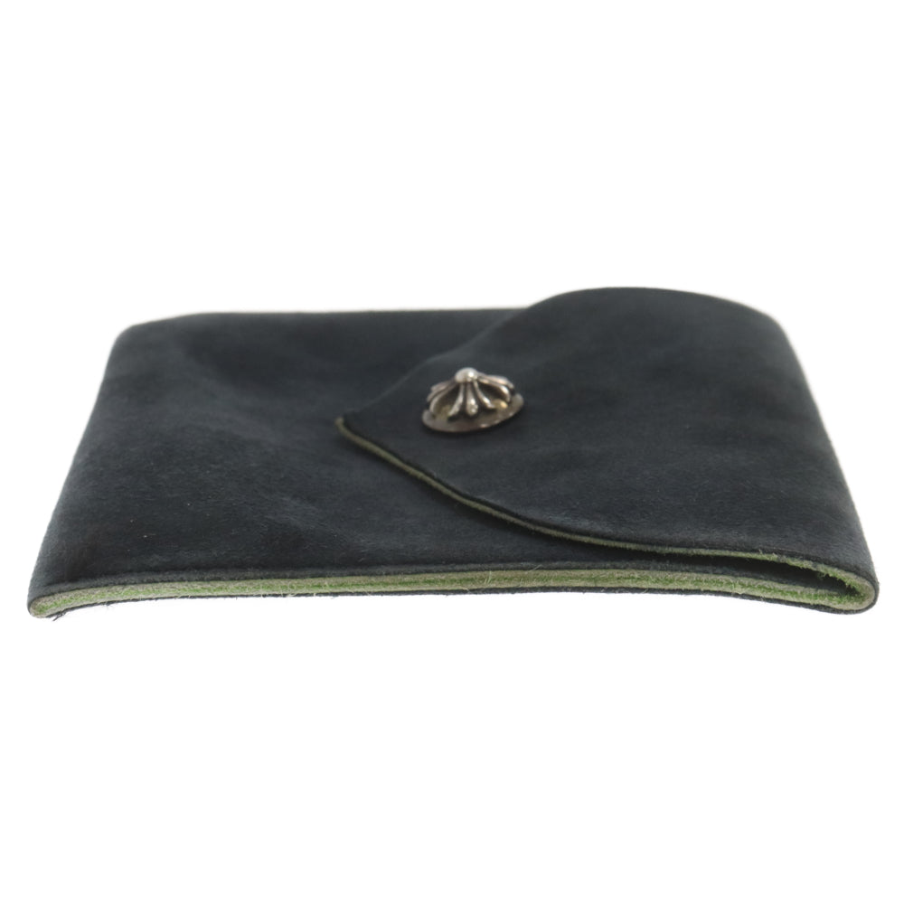 CHROME HEARTS(クロムハーツ) CRS BALL MULE POUCH クロスボール スエードマルチポーチ ネイビー/グリーン