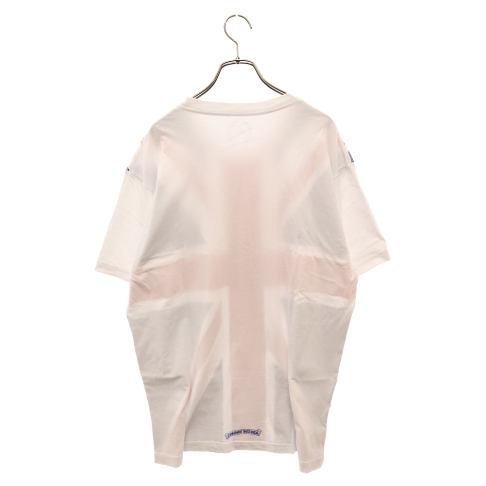 CHROME HEARTS(クロムハーツ) CH T-SHRT 1 ユニオンジャックプリントネックロゴ半袖Tシャツ ホワイト/ブルー/レッド
