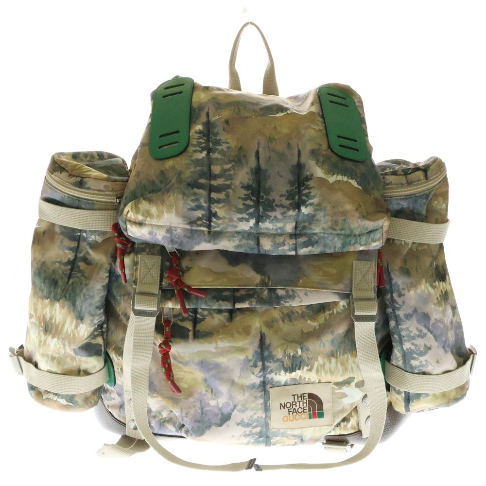 GUCCI(グッチ) 21AW ×THE NORTH FACE 総柄 ナイロンバックパック 650294 520981 マルチ