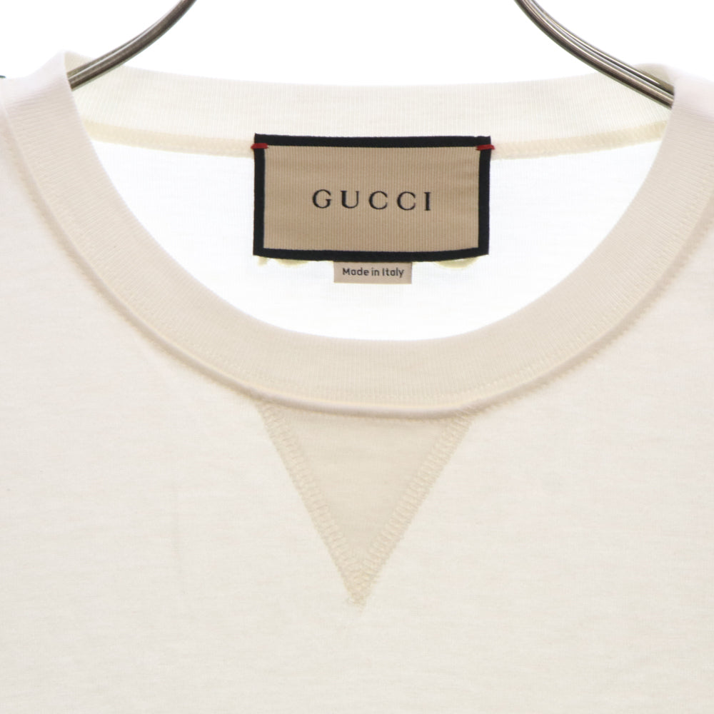 GUCCI(グッチ) 24AW Cotton jersey T-shirt コットン ジャージー長袖Tシャツ ホワイト 768441 XJF3T