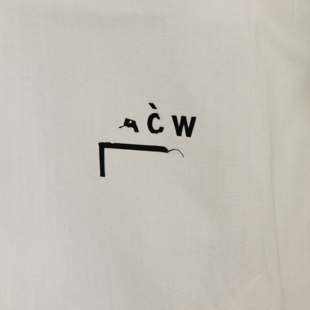 A-COLD-WALL(アコールドウォール) Cotton shirt フロントロゴプリント コットン 長袖シャツ ホワイト