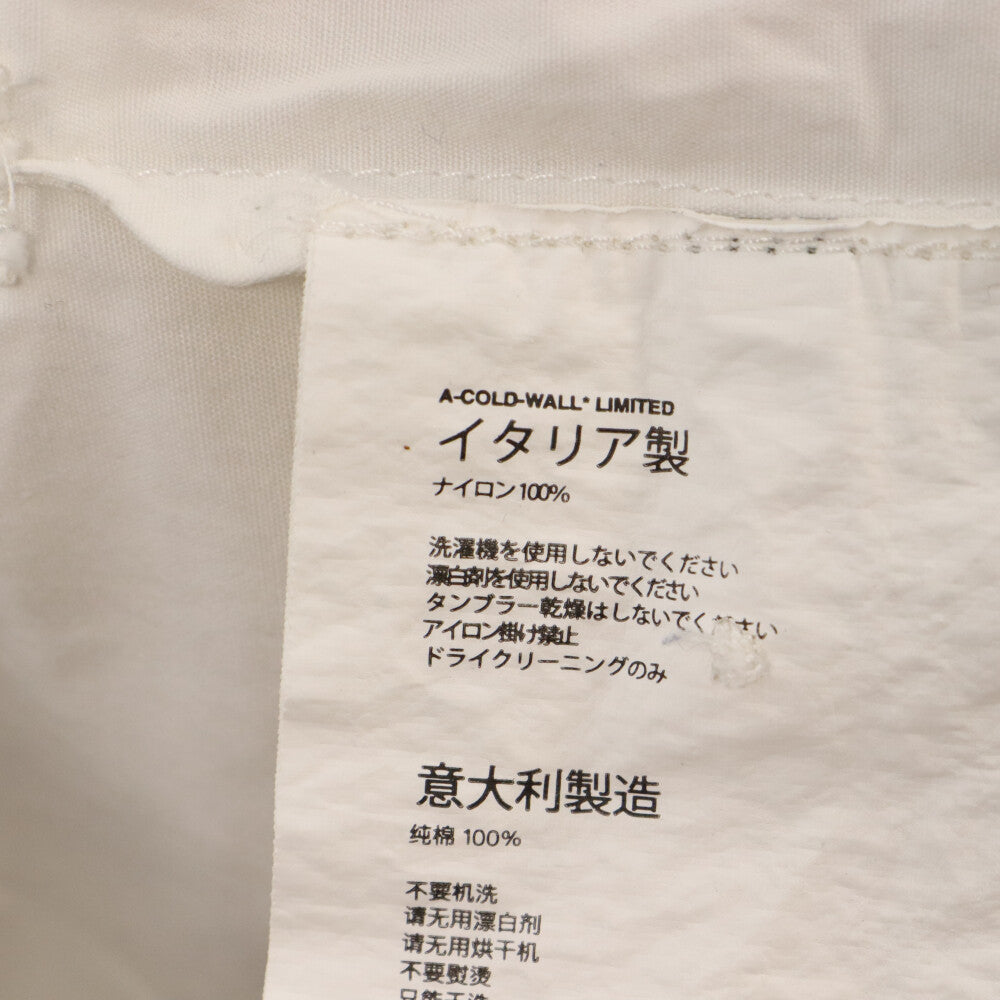 A-COLD-WALL(アコールドウォール) Cotton shirt フロントロゴプリント コットン 長袖シャツ ホワイト