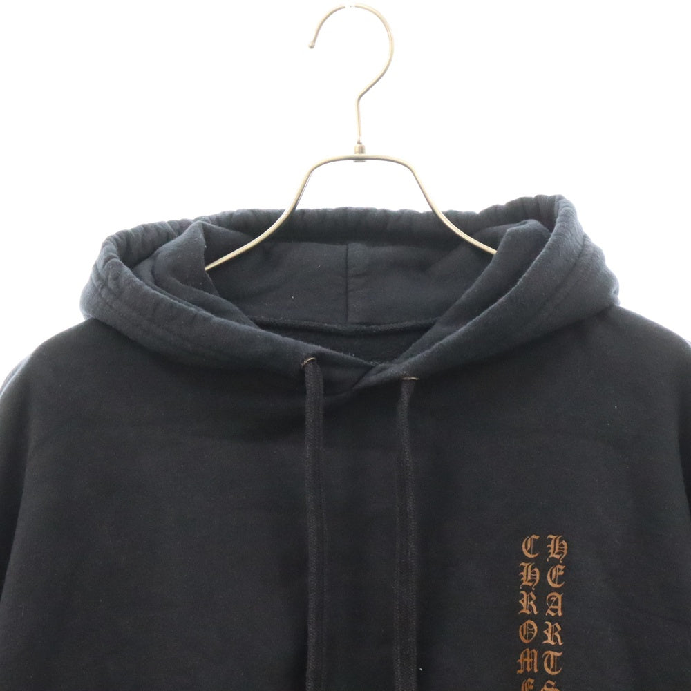 CHROME HEARTS(クロムハーツ) SWTSHRT PLVR バーティカルロゴ 袖プリントプルオーバースウェットパーカー ブラック/ブラウン