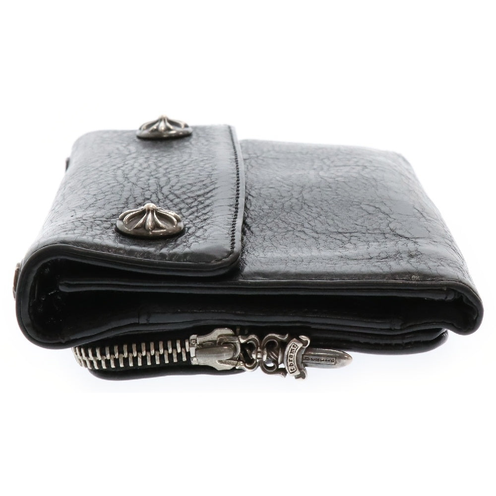CHROME HEARTS(クロムハーツ) Big Spoon Wallet ビッグスプーンレザーウォレット 2つ折り 革財布 ブラック