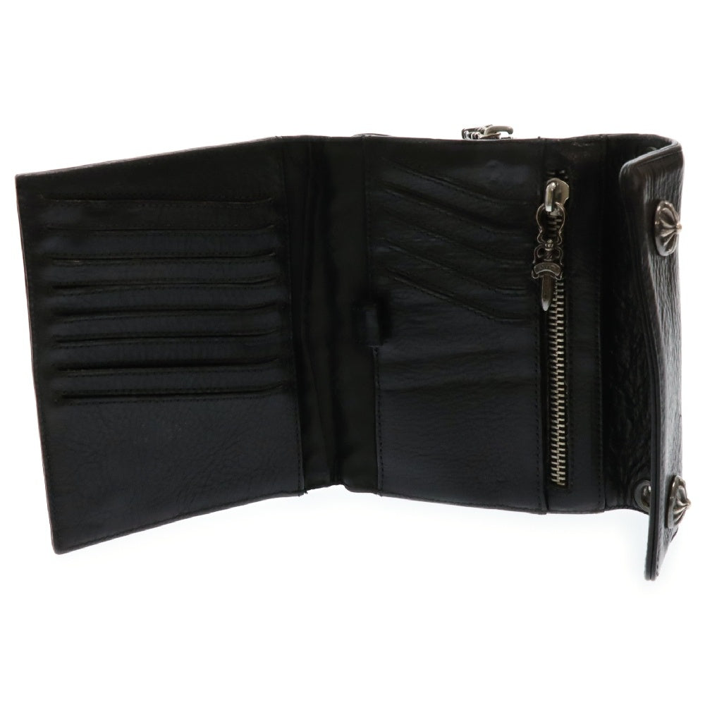CHROME HEARTS(クロムハーツ) Big Spoon Wallet ビッグスプーンレザーウォレット 2つ折り 革財布 ブラック