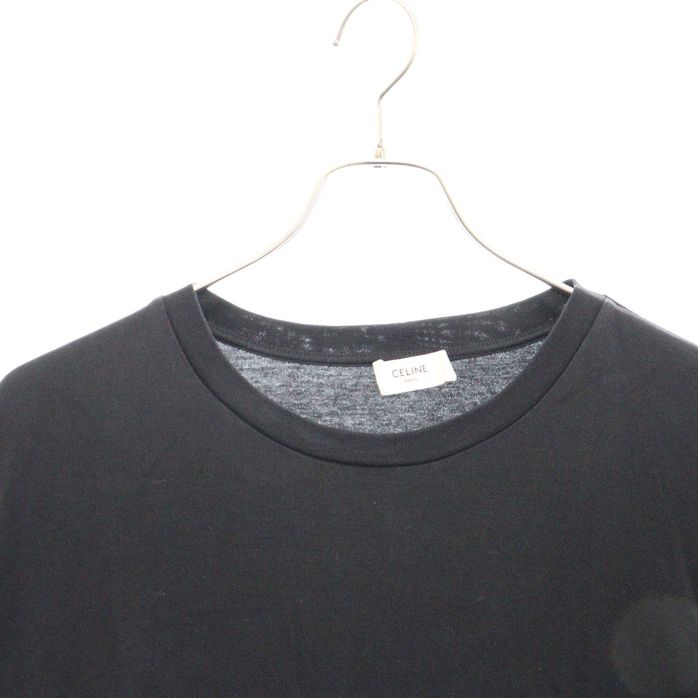 CELINE(セリーヌ) フロントロゴ コットンジャージー ルーズシルエット 半袖カットソー Tシャツ ブラック